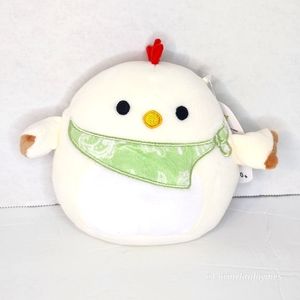 TODD 🐔 White Chicken w Green Bandana  2021 Original Squishmallow ☆》NWT《☆